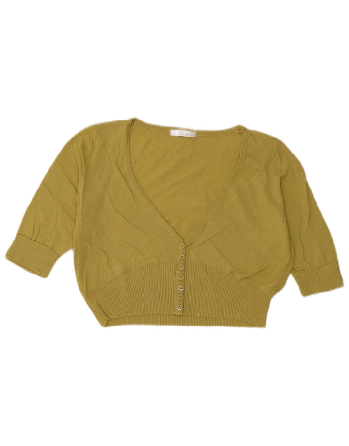 Pulover cardigan cu mânecă scurtă pentru femei Marks & Spencer UK 14 Galben mediu