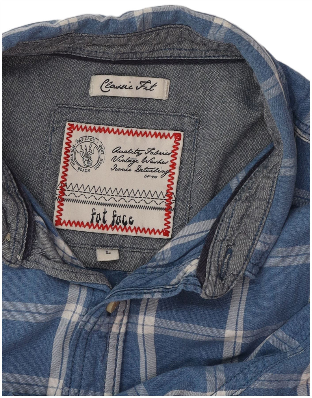 Cămașă cu mânecă scurtă pentru bărbați FAT FACE, mare, albastru