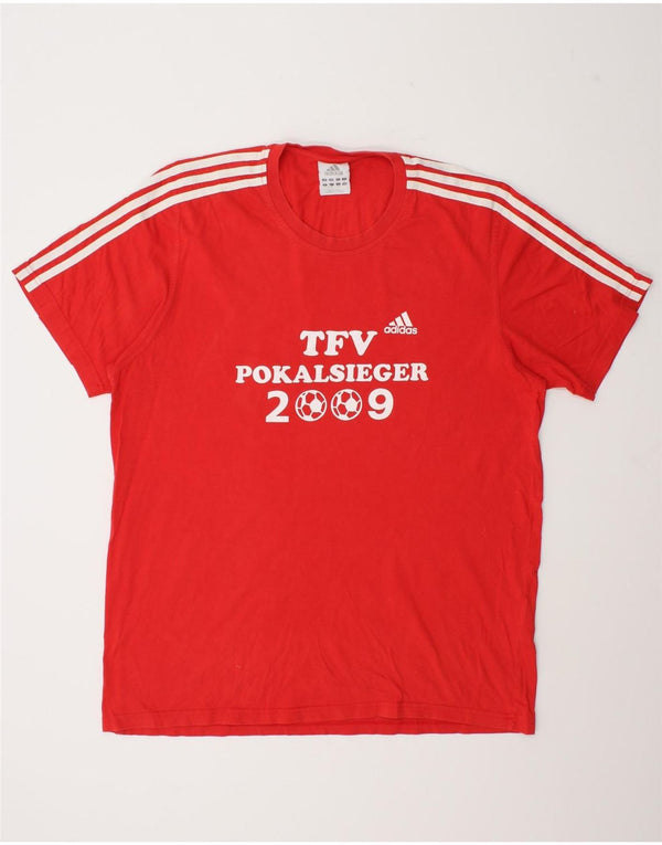 Tricou grafic Adidas pentru bărbați Top UK 46/48 XL Bumbac roșu