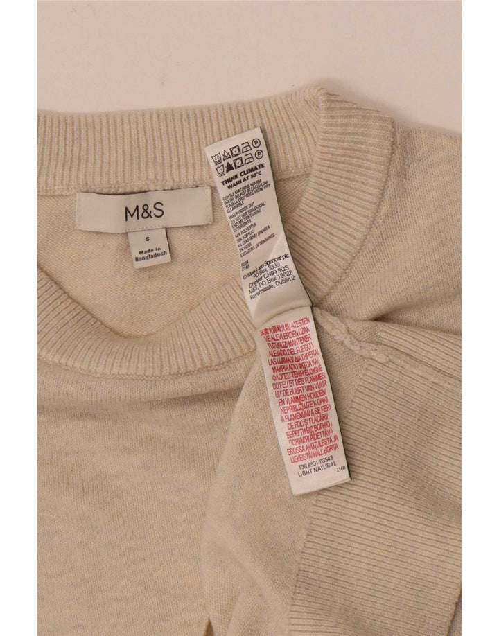 Pulover pentru femei Marks & Spencer cu gât de barcă, UK 10, poliester mic, bej