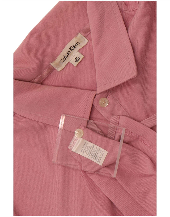 Cămașă polo Calvin Klein pentru bărbați, bumbac roz mediu