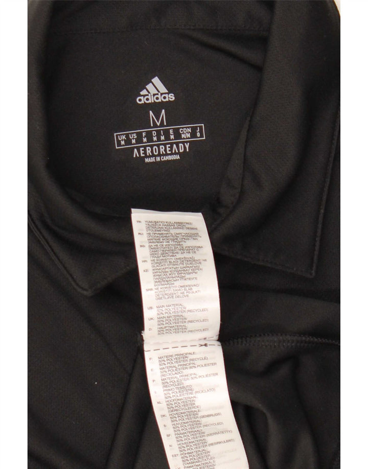 Tricou polo Adidas Aeroready pentru bărbați, poliester mediu negru
