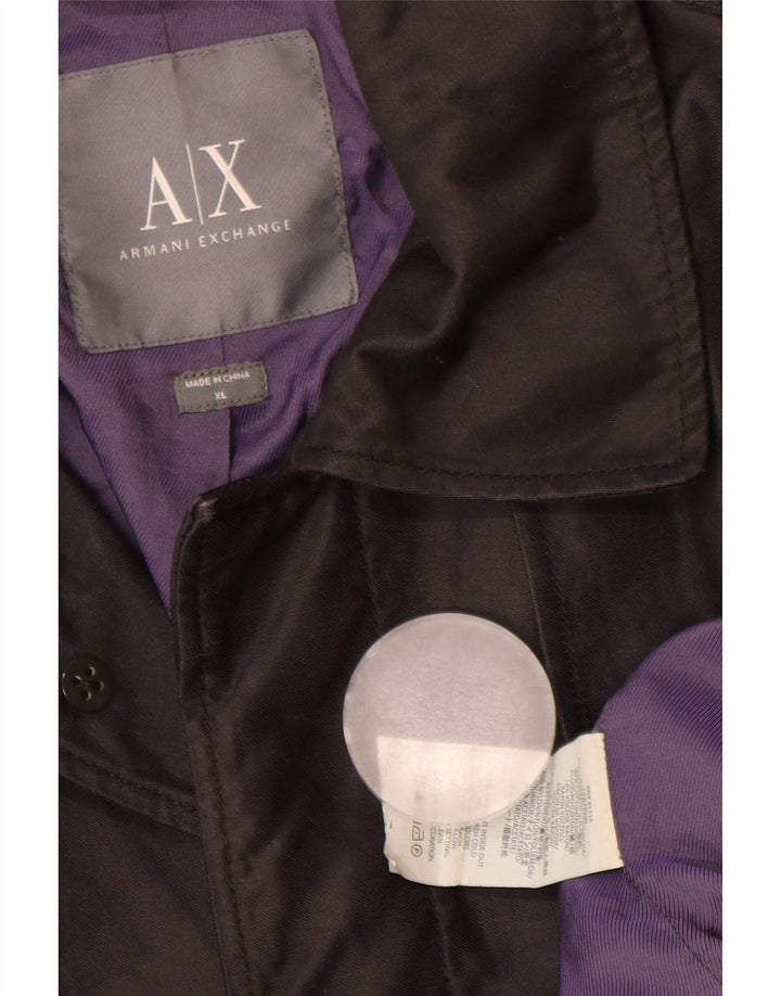 Trench pentru bărbați Armani Exchange UK 42 XL bumbac negru