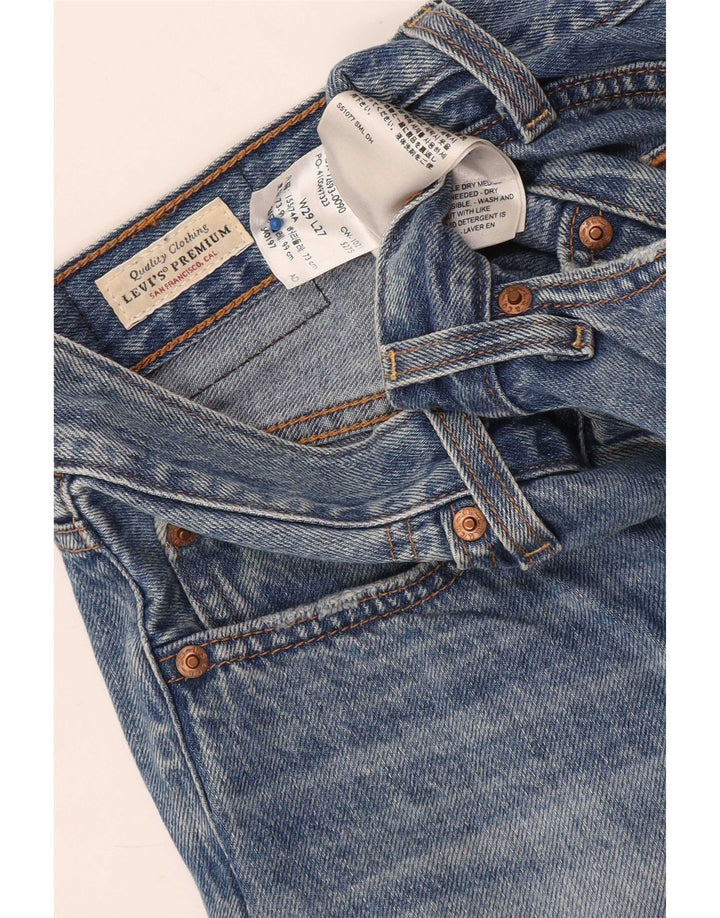 Blugi drepți distressed Ribcage Levi's pentru femei L29 L27 Bumbac albastru