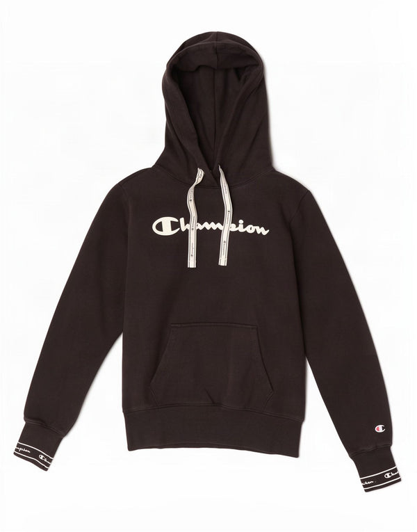 Pulover cu glugă cu grafic pentru femei Champion UK 10 Bumbac negru mic