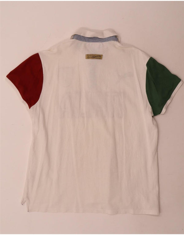 Tricou polo Puma Italia Graphic pentru bărbați XL, alb, bloc de culoare