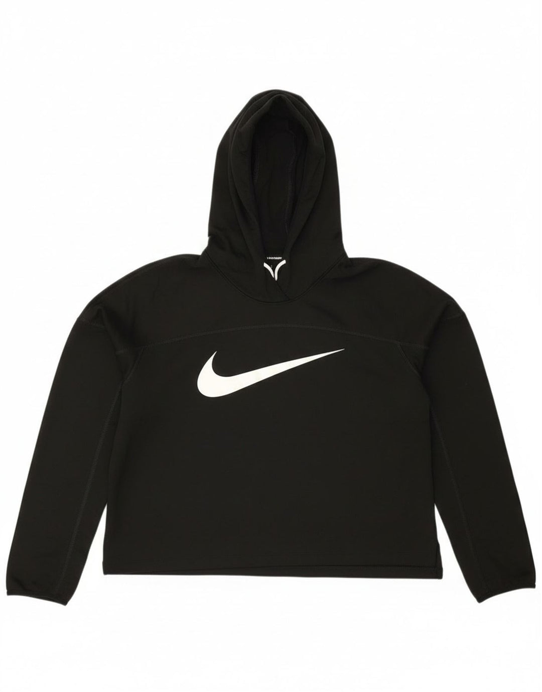 Jumper Nike Running Crop Graphic pentru femei UK 14 Poliester mediu negru