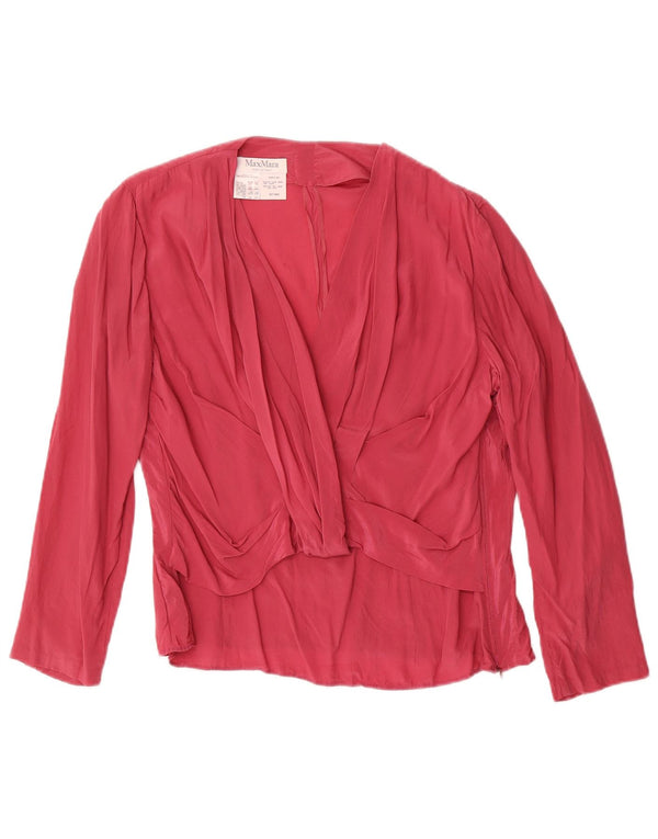 Bluză cu mânecă lungă pentru femei Max Mara UK 16 Mătase mare roșie