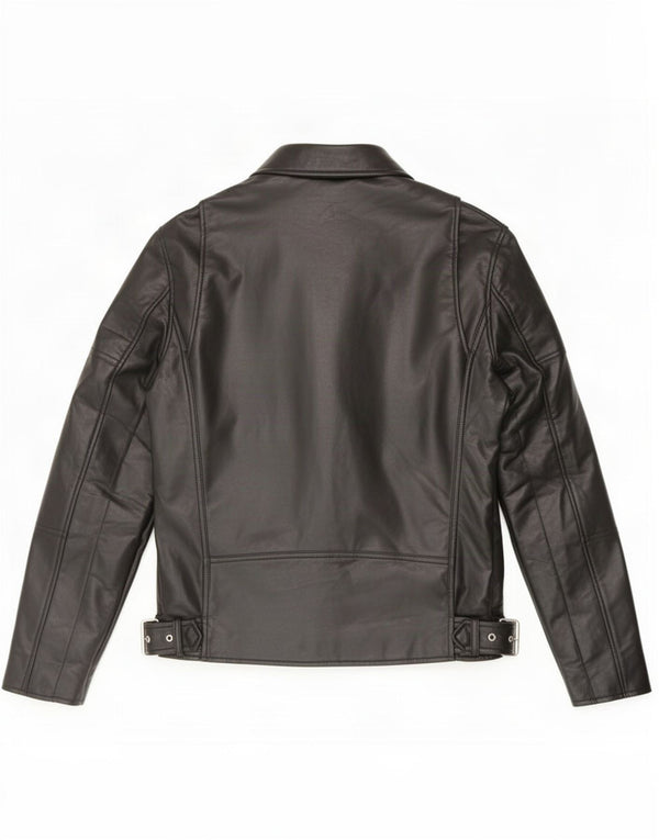 Jachetă motociclist din piele artificială pentru bărbați Zara UK 38 Medium Negru