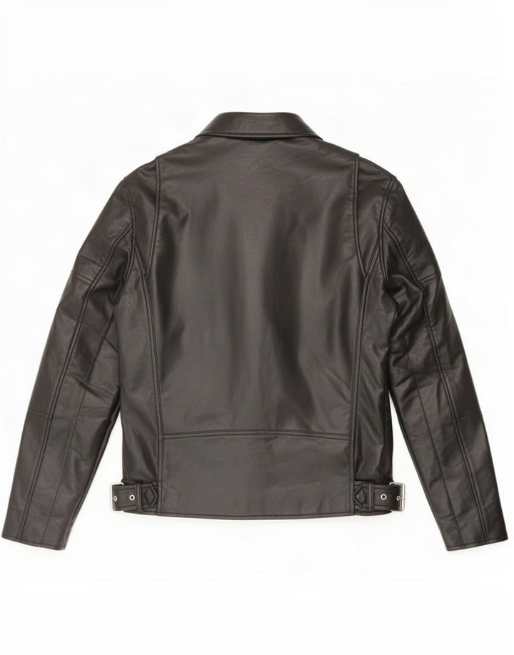 Jachetă motociclist din piele artificială pentru bărbați Zara UK 38 Medium Negru