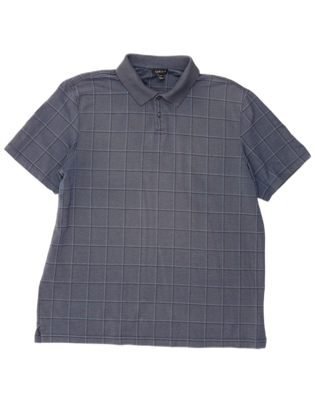 VAN HEUSEN Tricou polo pentru bărbați XL, bumbac cu carouri bleumarin