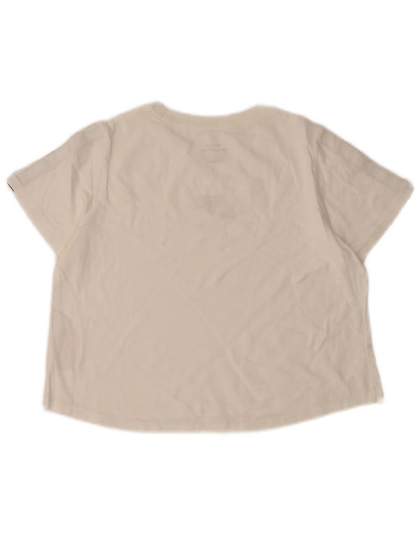 Tricou grafic Nike pentru fete Top 13-14 ani XL din bumbac color bloc alb