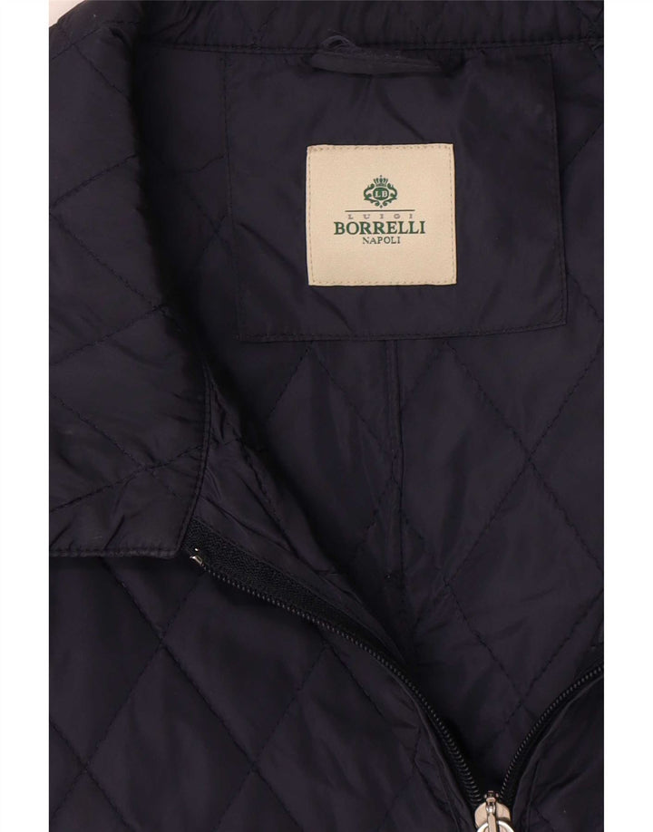 Luigi Borrelli Jachetă matlasată Napoli pentru bărbați UK 38 Medium Bleumarin