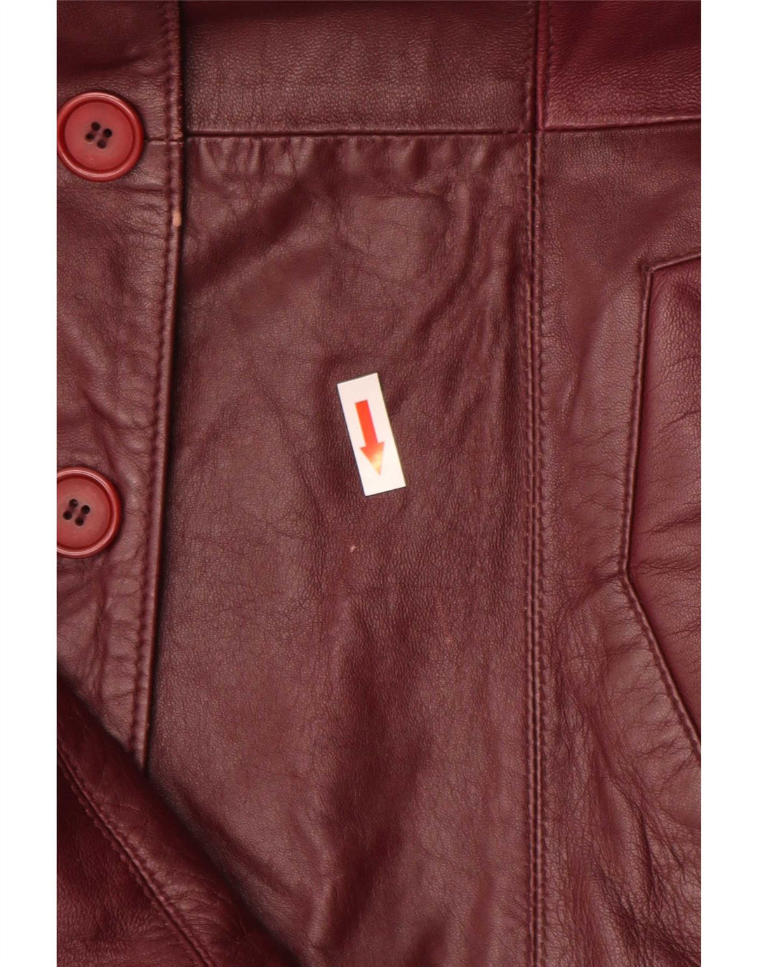 Jachetă vintage din piele cu 4 nasturi pentru femei UK 10 Mic Bordeaux
