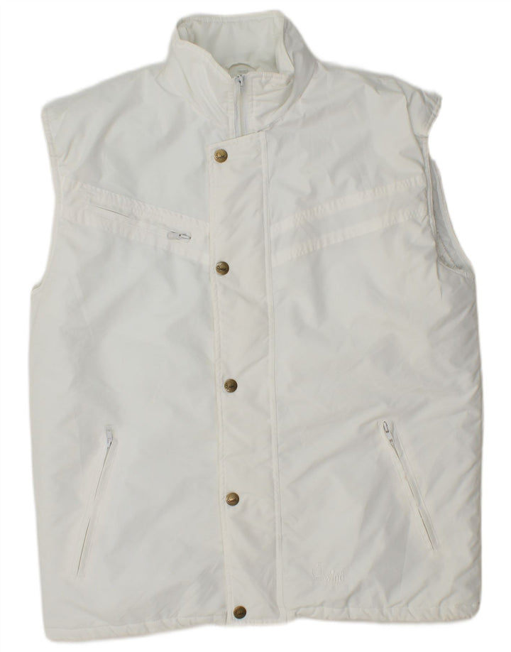 Gilet Căptușit pentru bărbați Vintage UK 36 Poliester alb mic