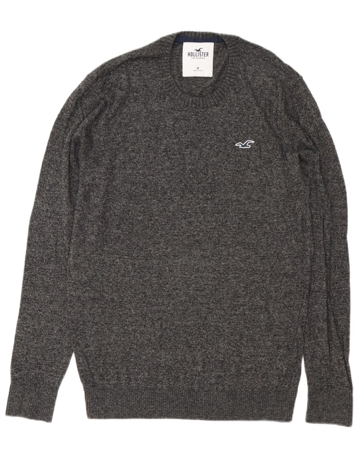 Pulover Hollister Crew Neck Jumper pentru bărbați, bumbac cu pete gri mediu