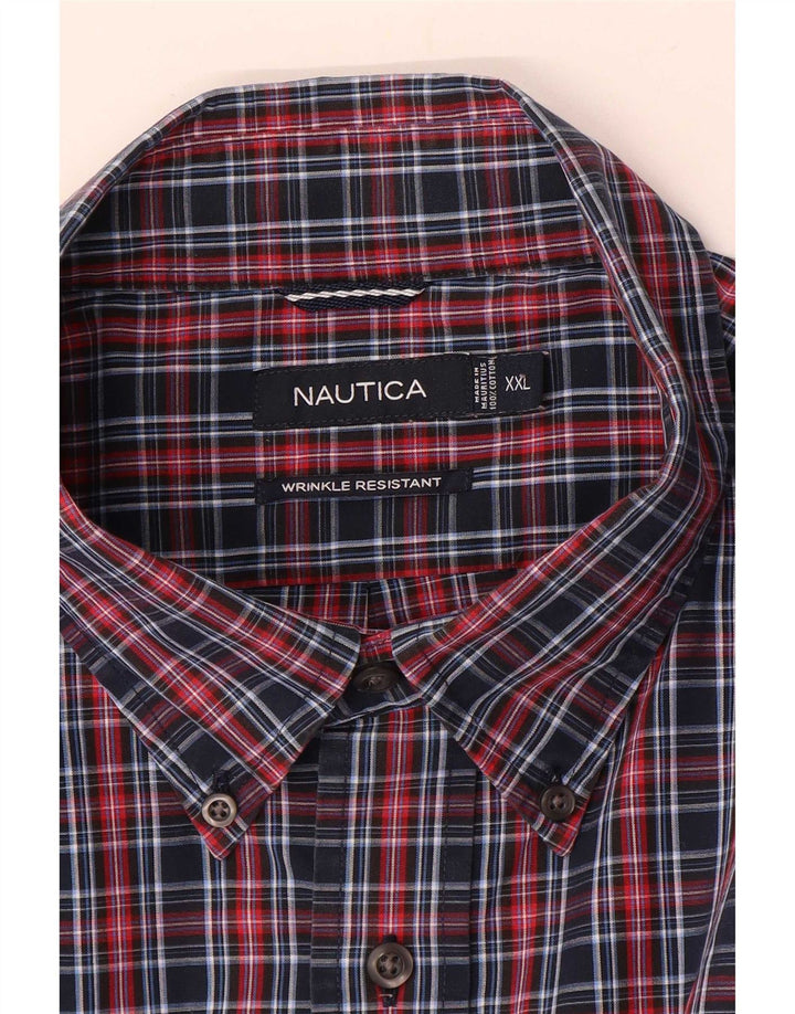 Cămașă pentru bărbați Nautica 2XL, bumbac cu carouri bleumarin
