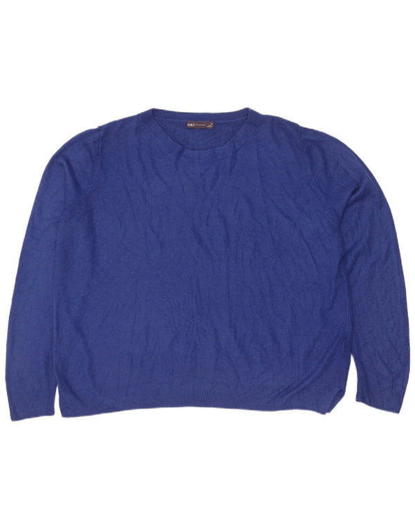 Marks & Spencer Pulover supradimensionat pentru femei cu gât de barcă UK 20 2XL Albastru