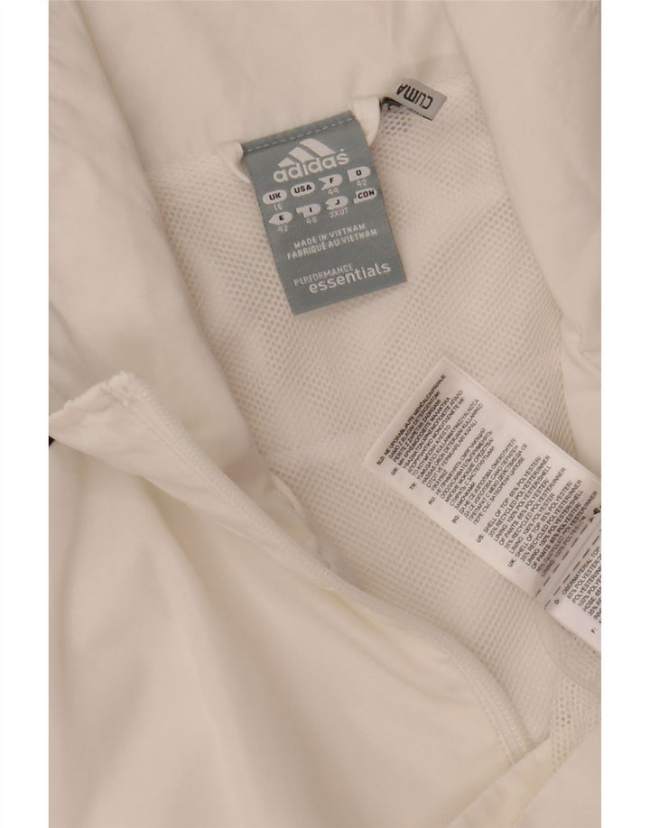 Jachetă de top pentru trening Climalite pentru femei Adidas UK 16 Poliester alb mare