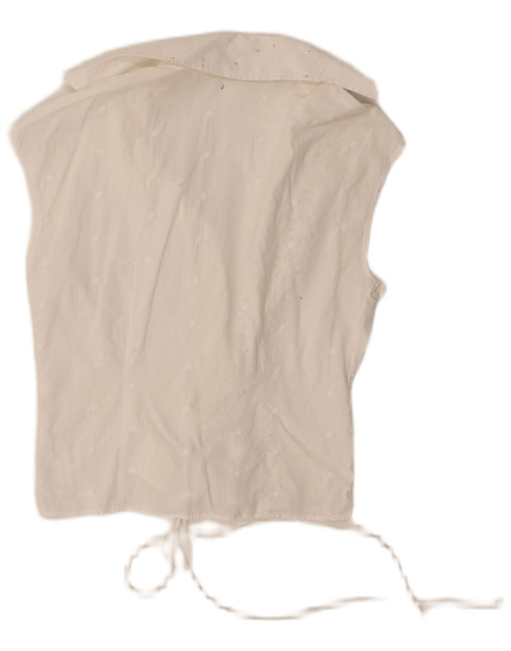Bluză cămașă Wrap fără mâneci Naracamicie UK 12 Medium White