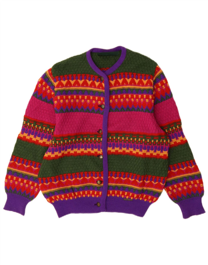Pulover cardigan Giesswein pentru femei UK 14 mare, multicolor, geometric