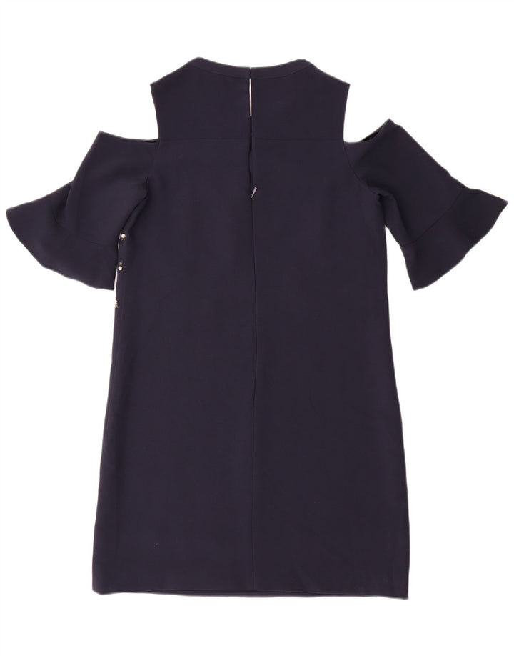 Whistles Rochie pentru femei cu umăr dezactivat UK 10 Poliester bleumarin mic
