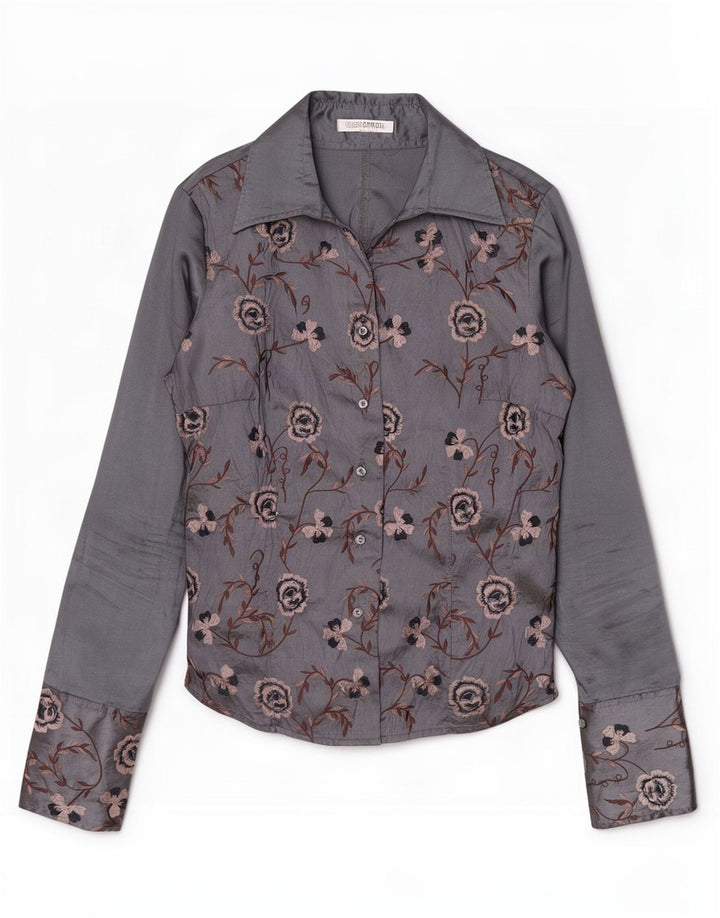 Bluză cămașă pentru femei Naracamicie UK 12 Medium Gri Floral Poliester