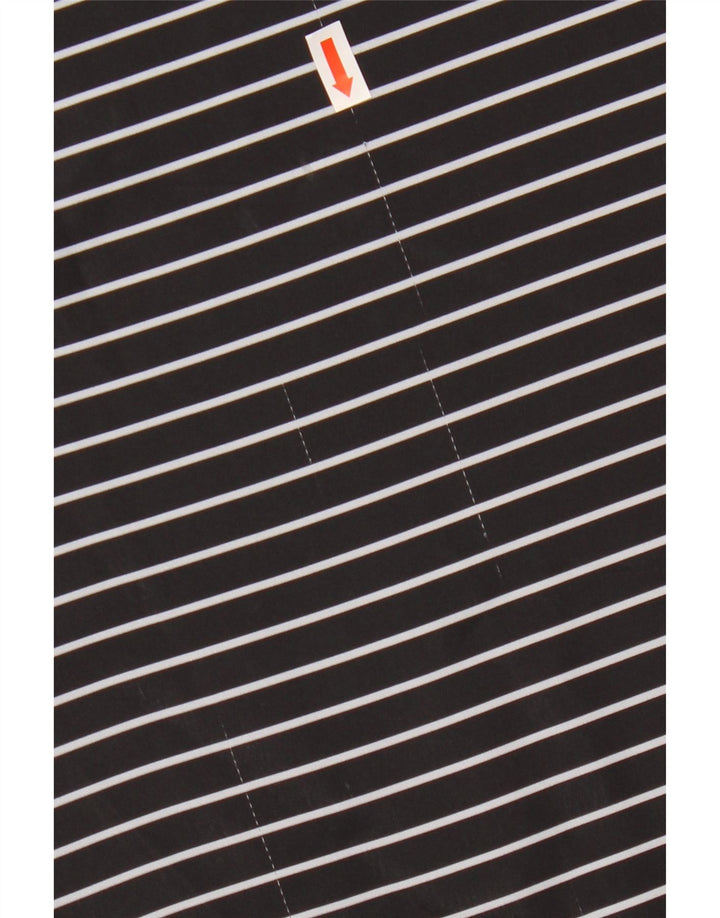 Tricou ADIDAS Crop Oversized pentru femei UK 8 Small Black Pinstripe