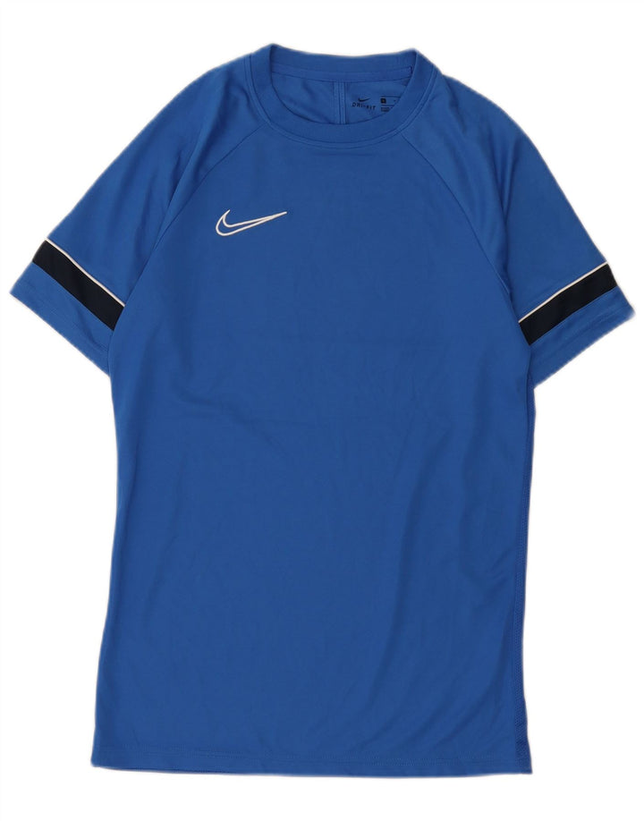 Tricou NIKE Dri Fit pentru bărbați Top mic, albastru, poliester color bloc