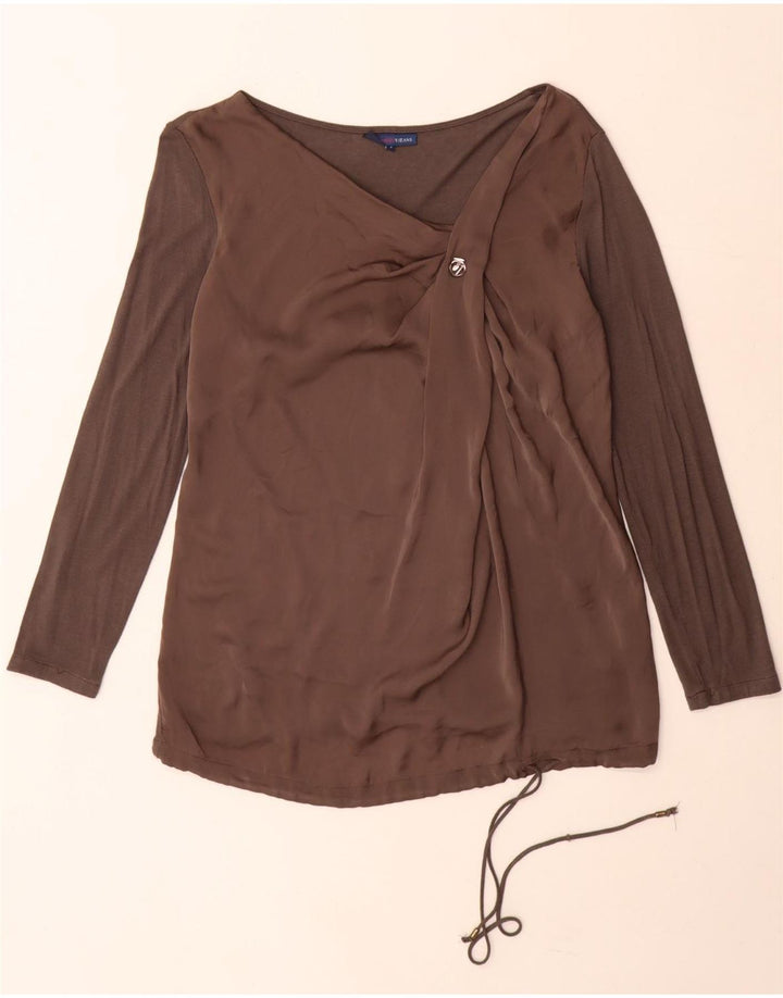 Bluză cu mânecă lungă pentru femei Trussardi, UK 10, color bloc, gri mic