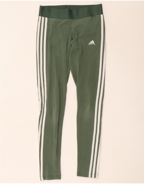 Leggings pentru femei Adidas UK 8/10 mic verde bumbac