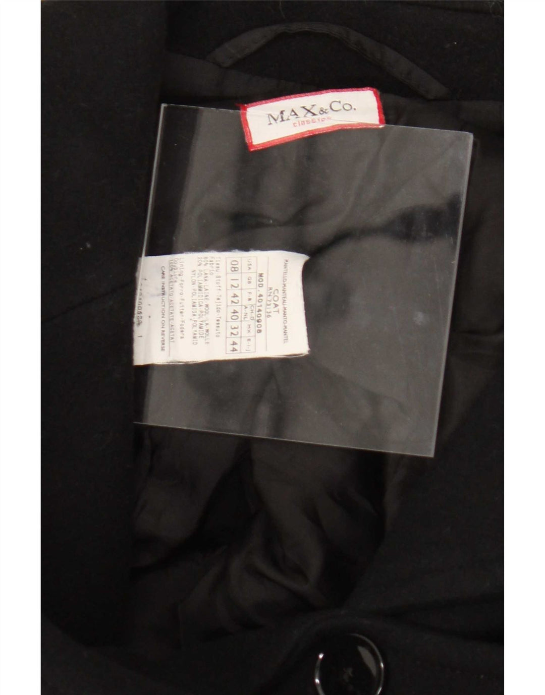 Max & Co. Palton pentru femei UK 12 Medium Negru Lână