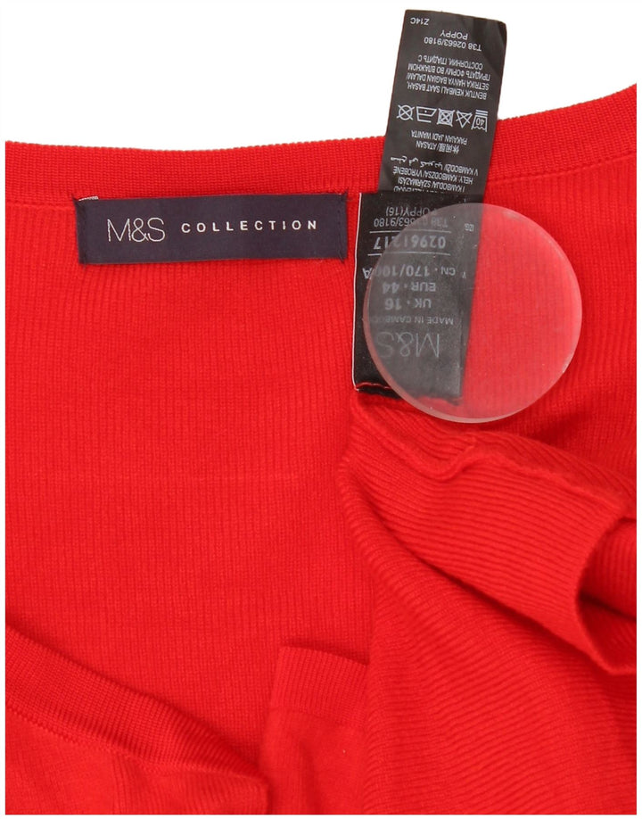 Pulover cardigan deschis pentru femei Marks & Spencer UK 16 Large Red