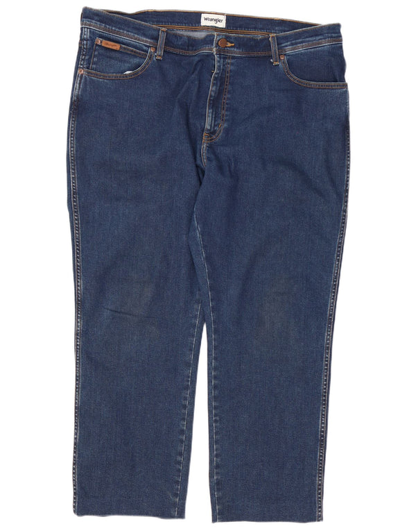 Blugi cropped conici Wrangler pentru bărbați Texas W42 L28 bumbac albastru
