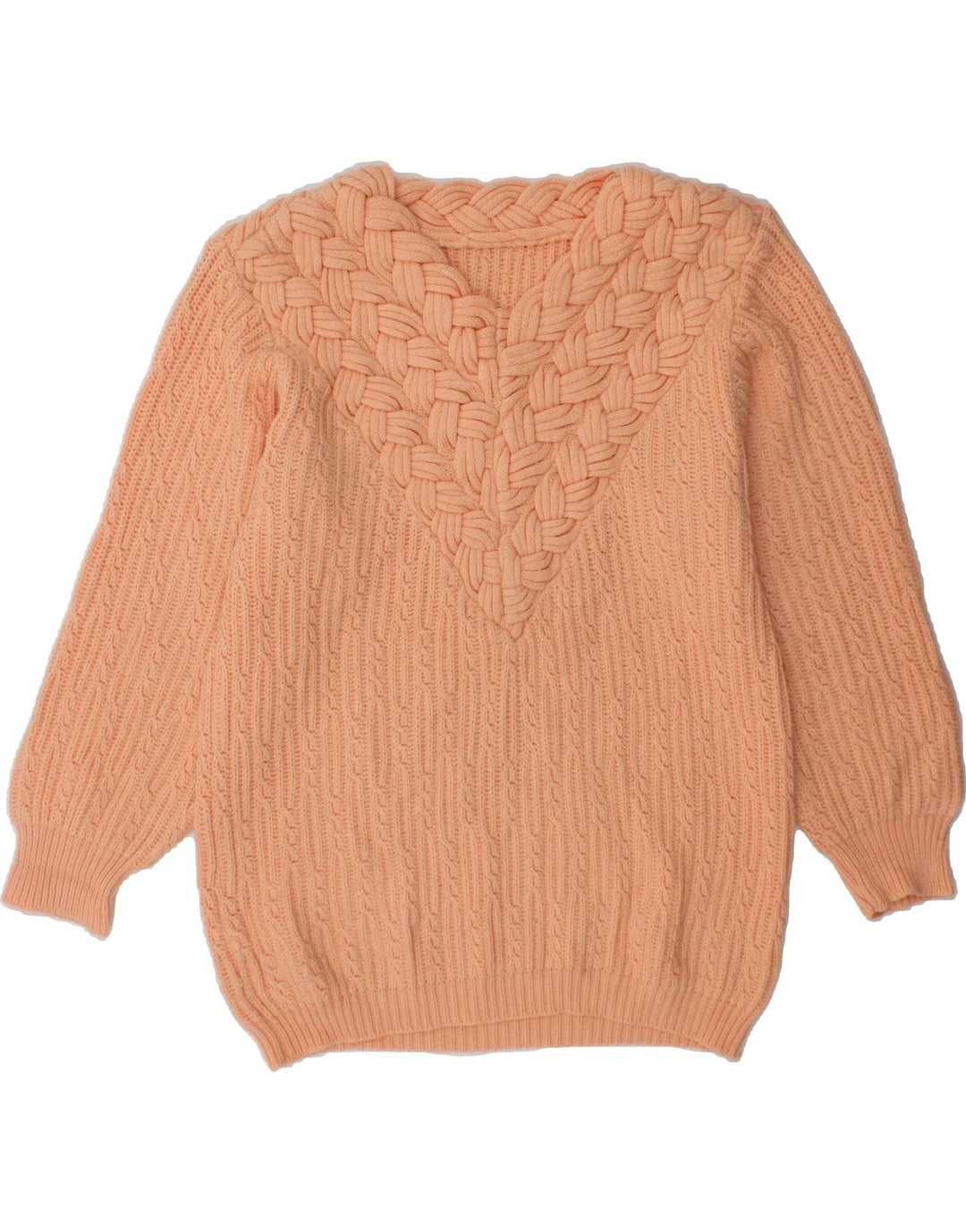 VINTAGE Womens V-Neck Jumper Sweater UK 12 Medium Pink Vintage Vintage and Second-Hand Vintage from Messina Hembry 