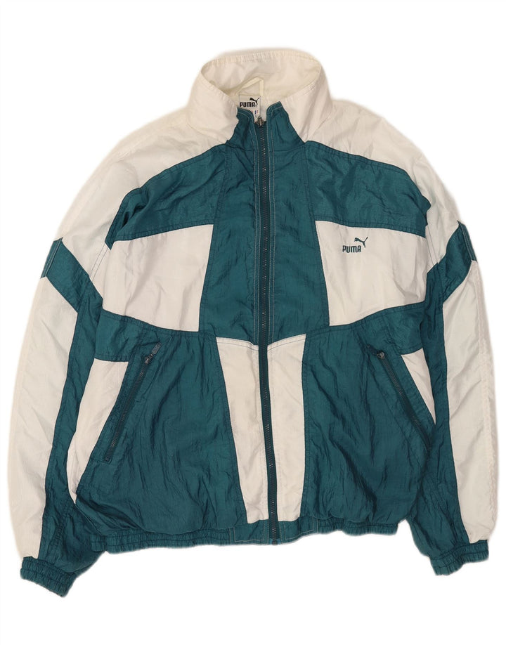 Jachetă de trening Puma Loose Fit pentru bărbați, verde mare, poliamidă color bloc