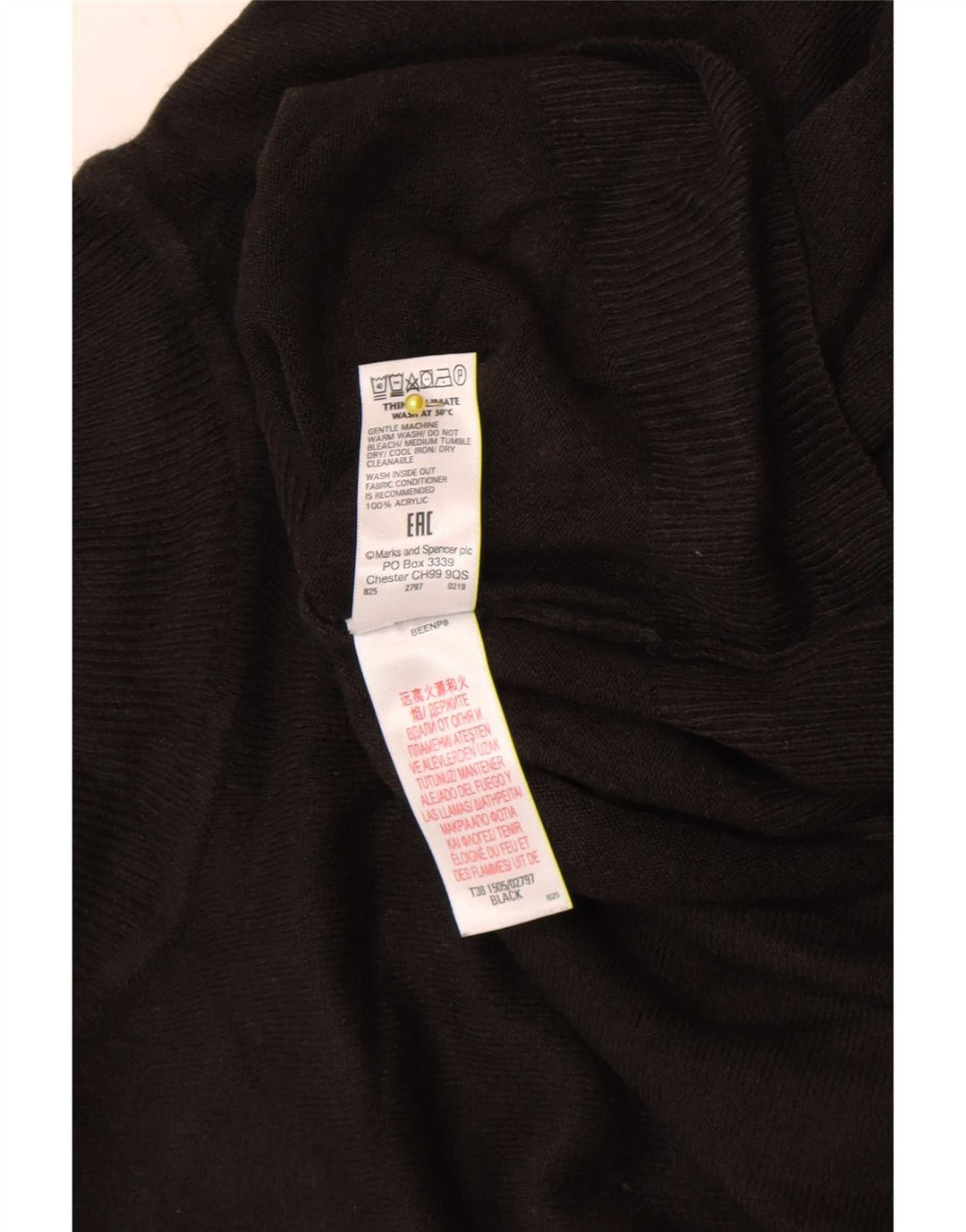 Pulover pentru femei Marks & Spencer cu gât rulat, mare, negru, acrilic