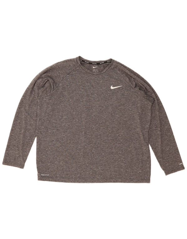 Nike pentru bărbați Dri Fit Top cu mânecă lungă XL, gri pete