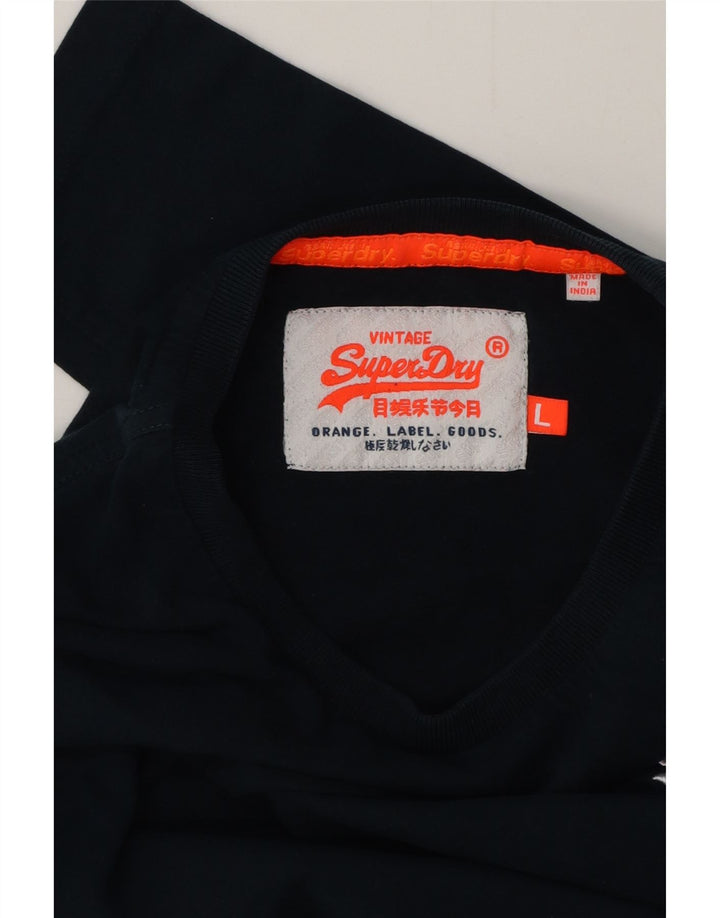 SUPERDRY Top pentru bărbați cu mânecă lungă, mare, bleumarin