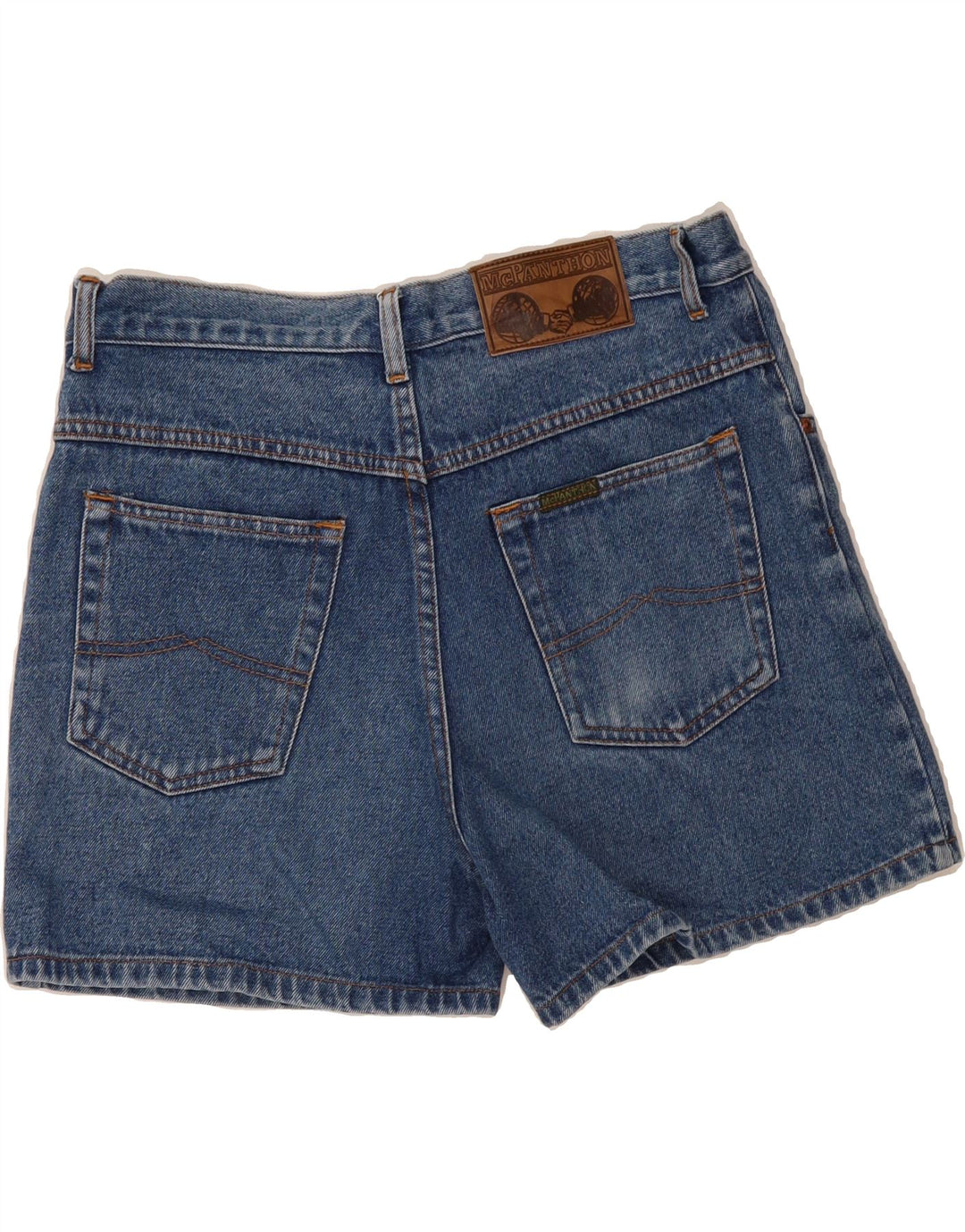 MC PANTHON Womens Denim Shorts W34 Large Blue Cotton Vintage Mc Panthon and Second-Hand Mc Panthon from Messina Hembry 