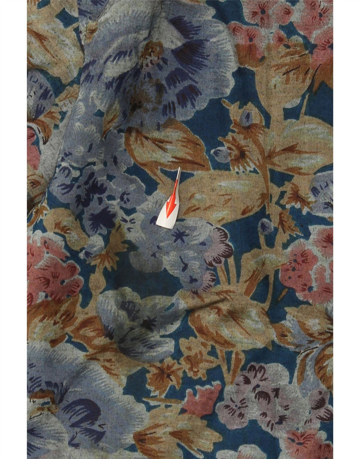 Cămașă vintage pentru bărbați, cu tăiere largă, mică, multicoloră, florală, viscoză