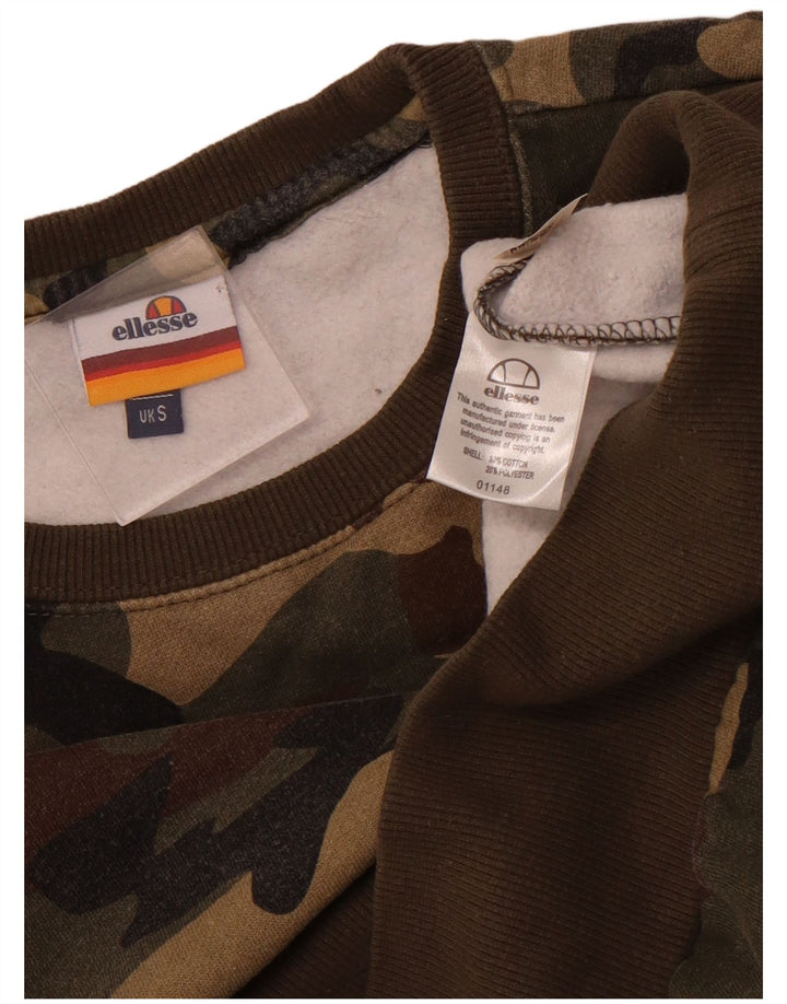 Hanorac grafic pentru bărbați Ellesse Pulover mic din bumbac, camuflaj, kaki