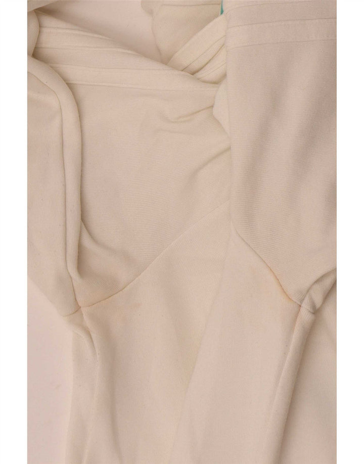 Pulover Adidas pentru femei, cu fermoar, IT 44, bumbac alb mediu