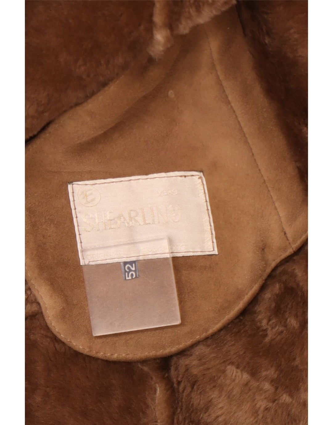 Palton din shearling pentru femei VINTAGE IT 52 2XL maro din shearling