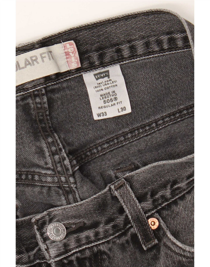 Blugi drepti pentru bărbați Levi's 505, cu ajustare normală, W33 L30, bumbac gri