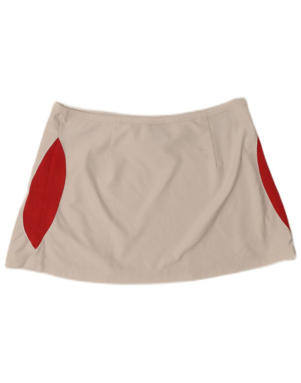 Fusta de tenis vintage pentru femei UK 16, mare, albă, bloc de culoare