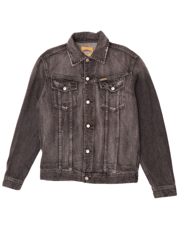 Jachetă de denim vintage pentru bărbați UK 42 XL, bumbac negru