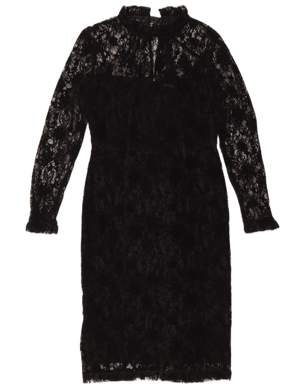 Rochie cu mânecă lungă pentru femei Marks & Spencer UK 12 Medium Black Floral