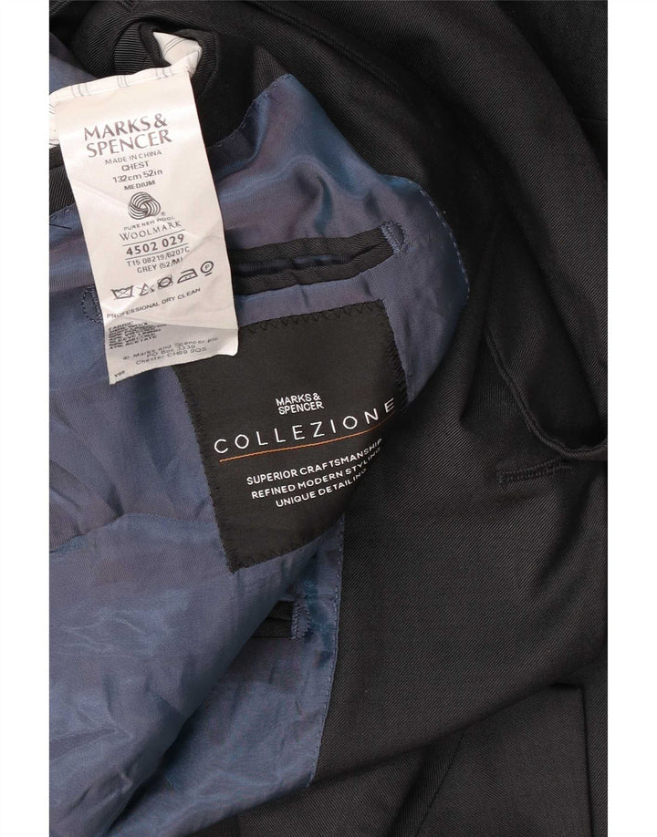 Jachetă pentru bărbați Marks & Spencer, cu 3 nasturi, UK 52 3XL Lână gri