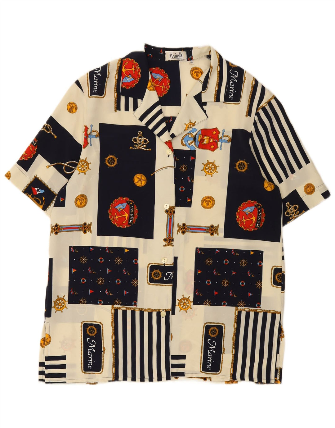 Bluză Cămașă Femei Mirella IT 46 Mare Multicoloră Patchwork Nautic